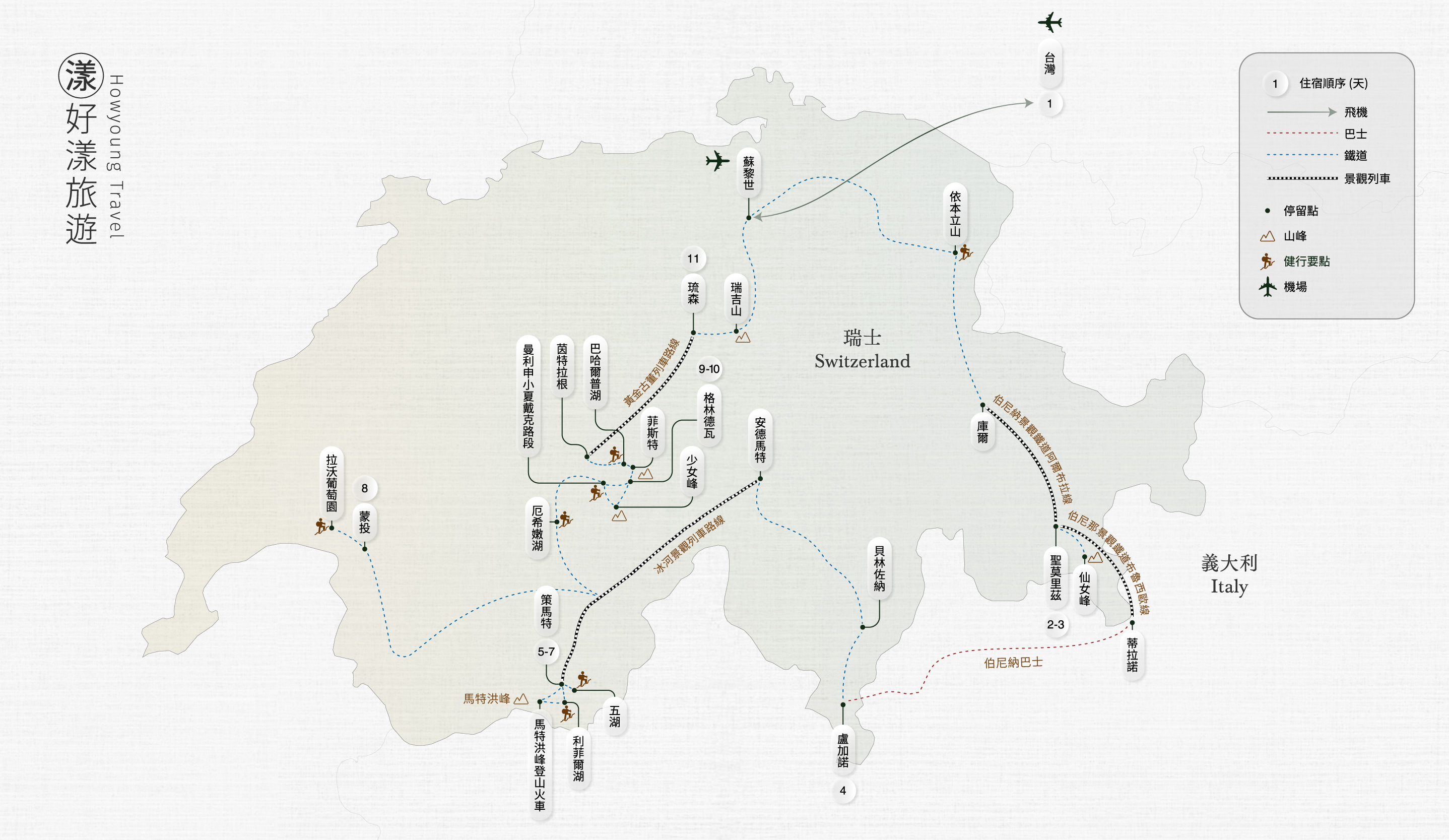 瑞士健行團地圖