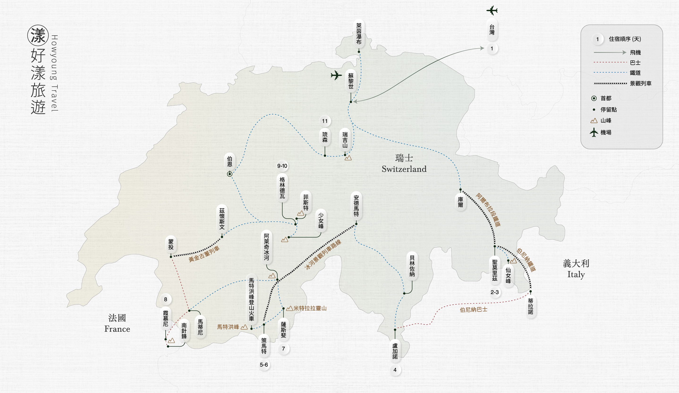 瑞士鐵道團地圖